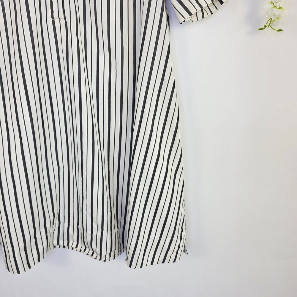 Old Navy Mini Shirt Dress Large Gray White Stripe Collar Preppy Academia Office - Picture 5 of 16